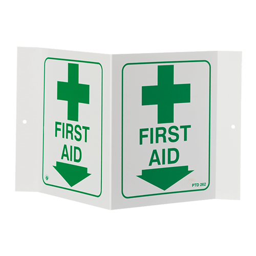 PTD262 FIRST AID 3D STAND OUT ARROW, 5 X 6	